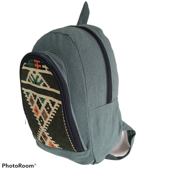 NEW Handmade Tribal canvas backpack hippie padded - Picture 3 of 11